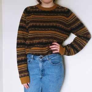 Vintage Style Menswear Oversize Fair Isle sweater